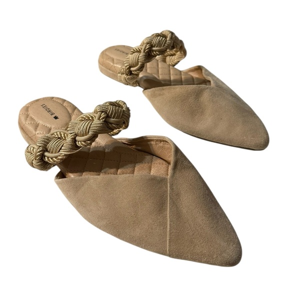 Birdies The Swan Pointed Toe Mule Shara Suede Cuff Slip On Shoes Slides Size 8 - Picture 1 of 5